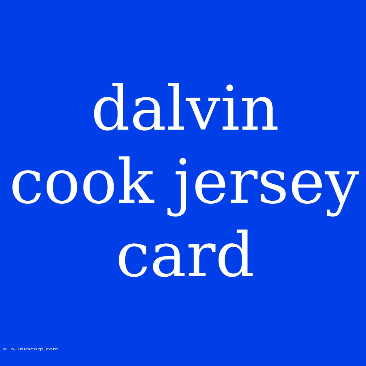 Dalvin Cook Jersey Card