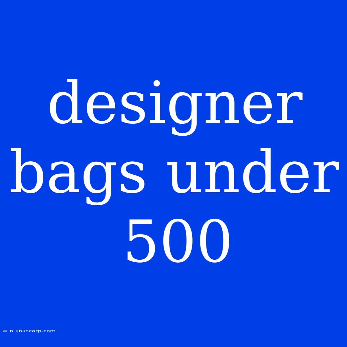 Designer Bags Under 500