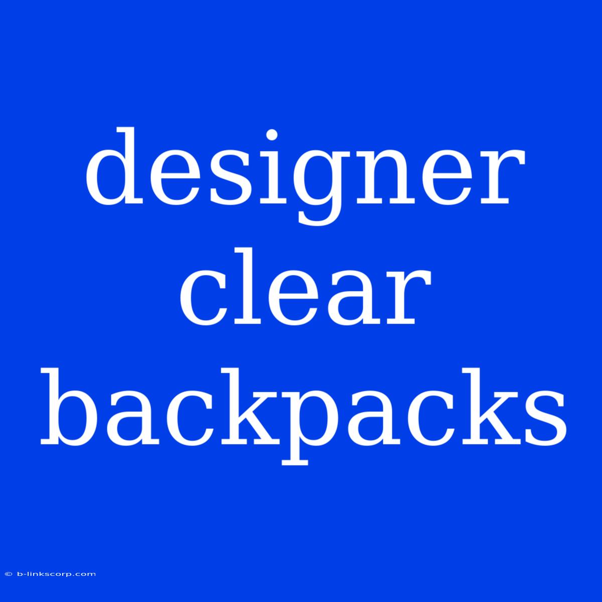 Designer Clear Backpacks