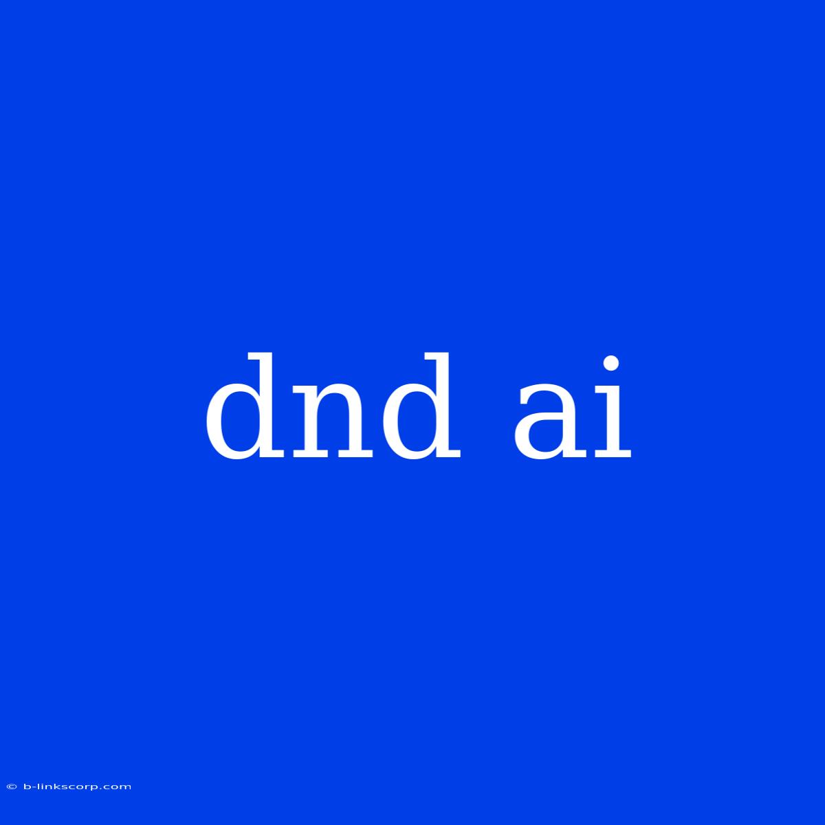 Dnd Ai