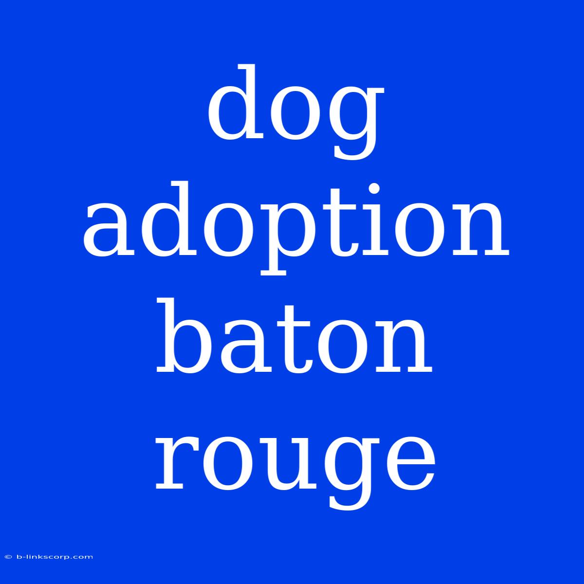 Dog Adoption Baton Rouge