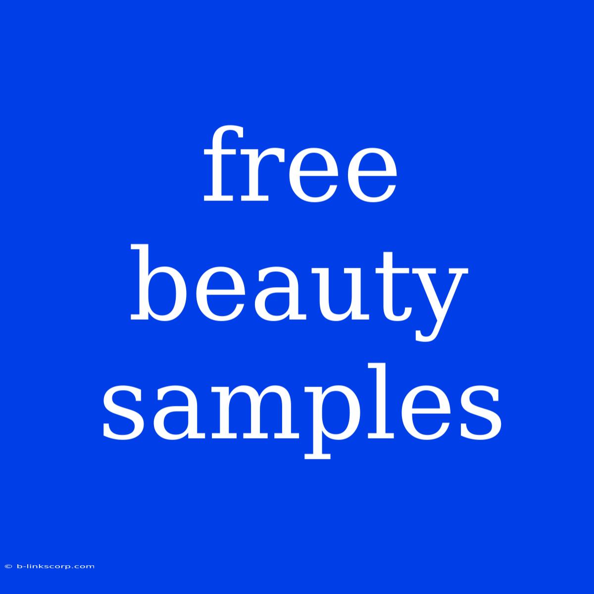 Free Beauty Samples