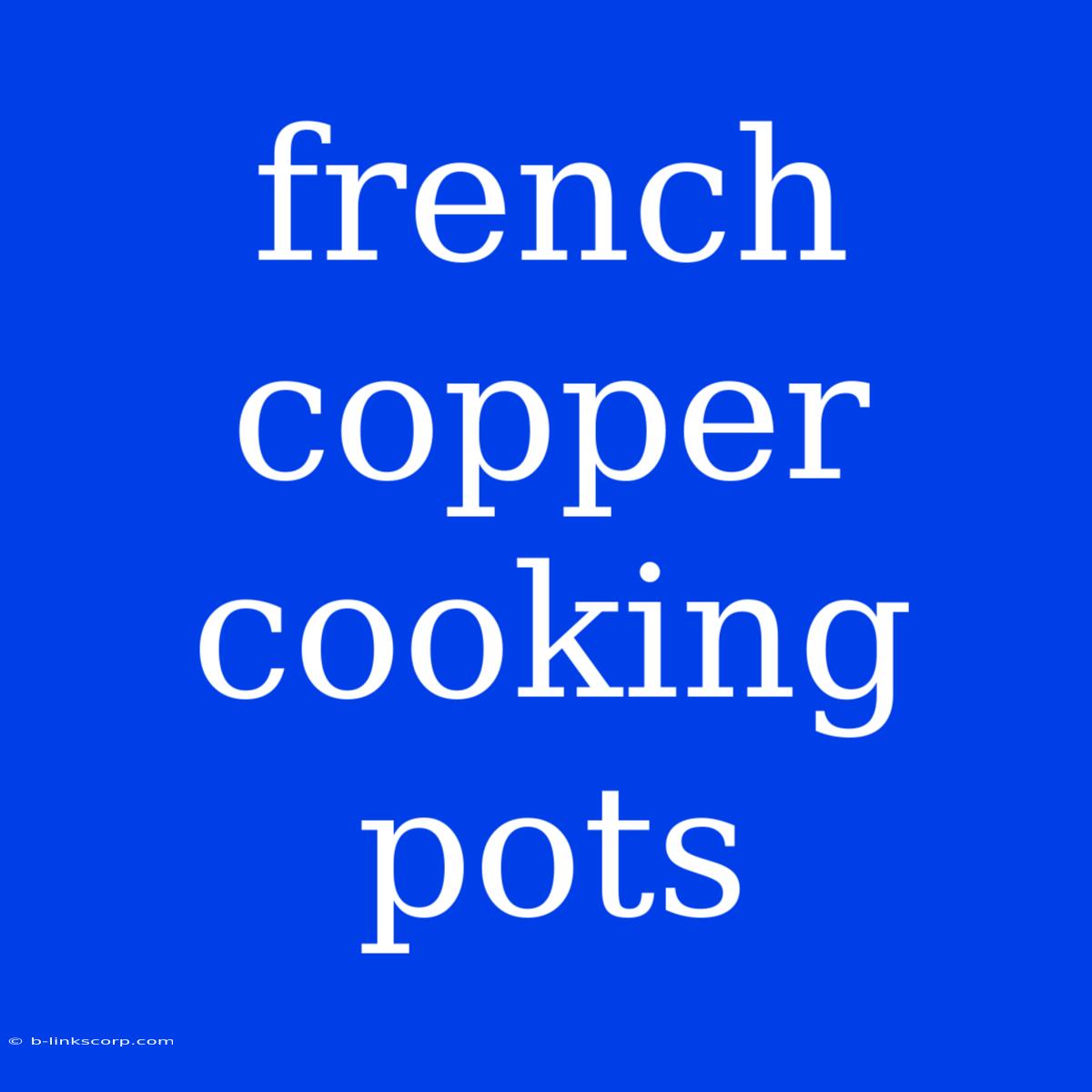 French Copper Cooking Pots