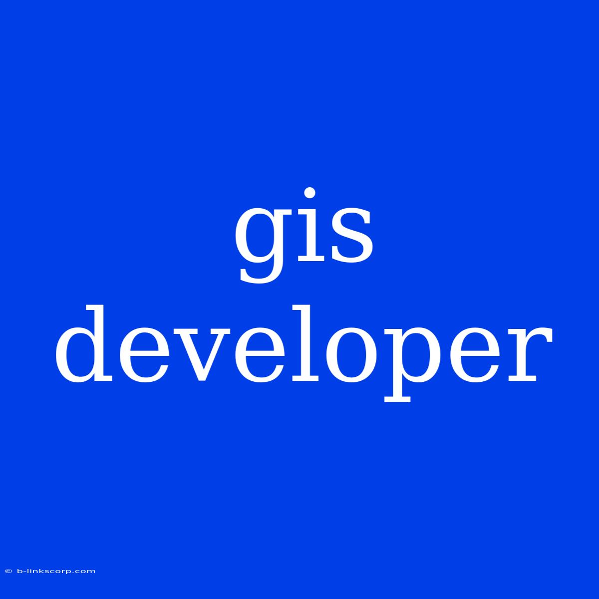 Gis Developer