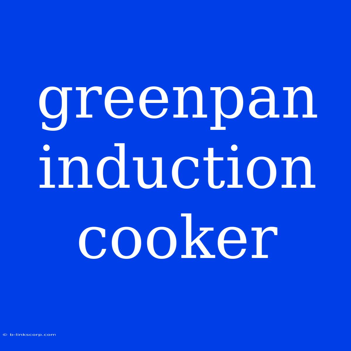 Greenpan Induction Cooker