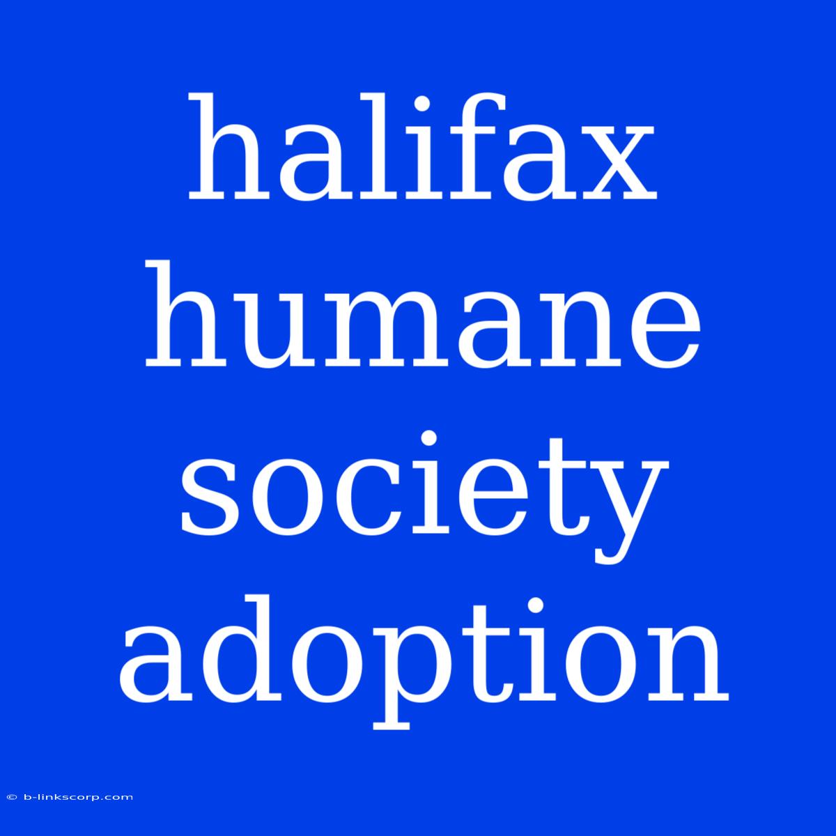 Halifax Humane Society Adoption