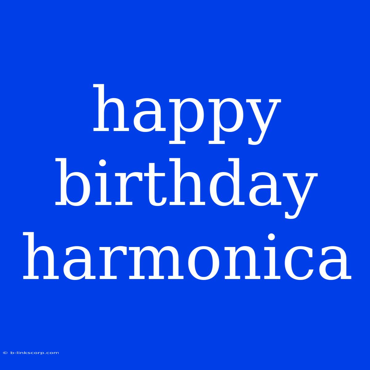 Happy Birthday Harmonica