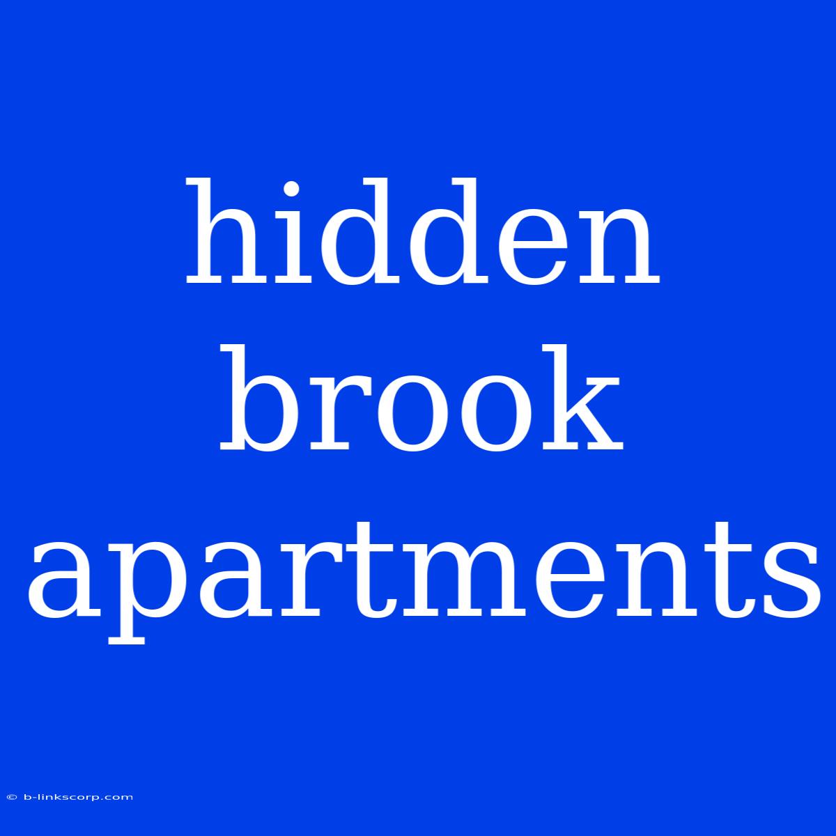 Hidden Brook Apartments