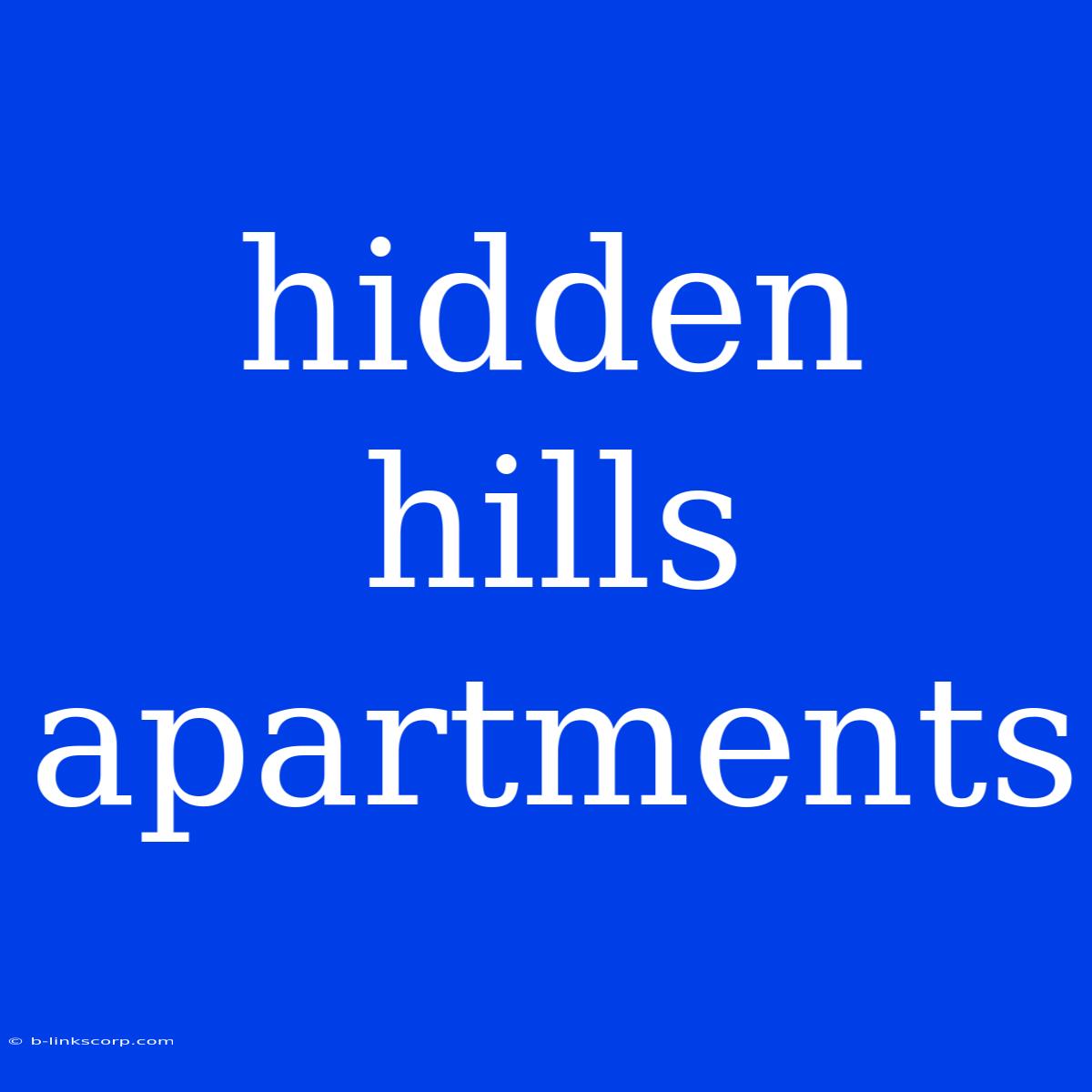 Hidden Hills Apartments