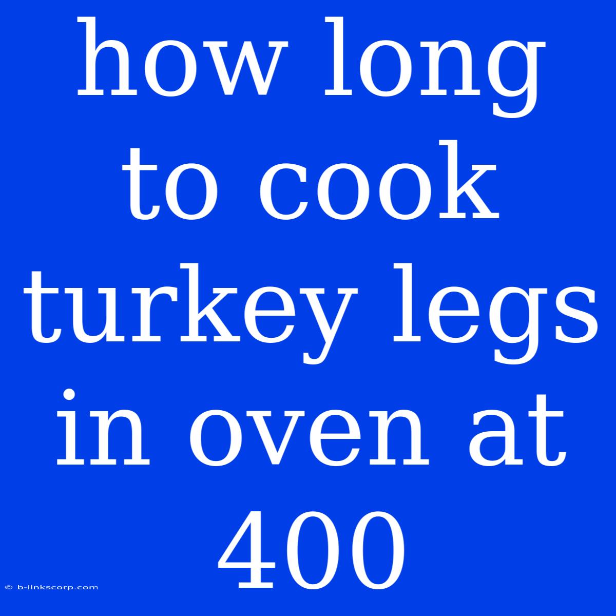 How Long To Cook Turkey Legs In Oven At 400