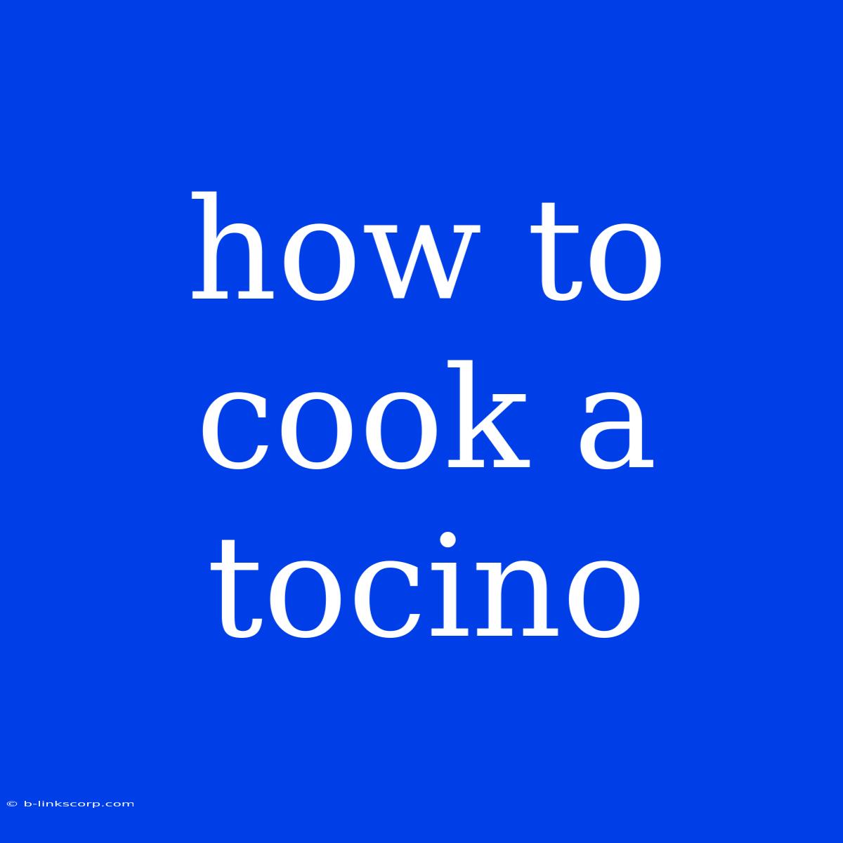 How To Cook A Tocino