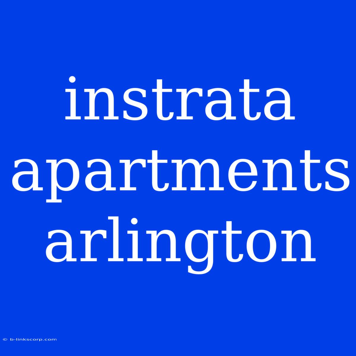 Instrata Apartments Arlington