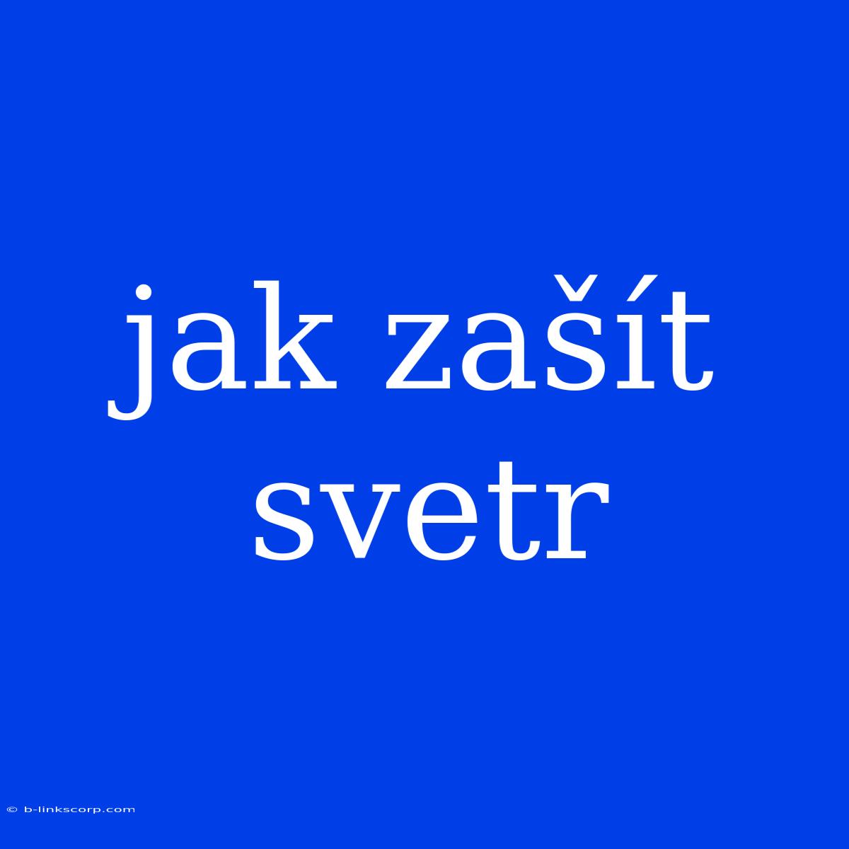 Jak Zašít Svetr