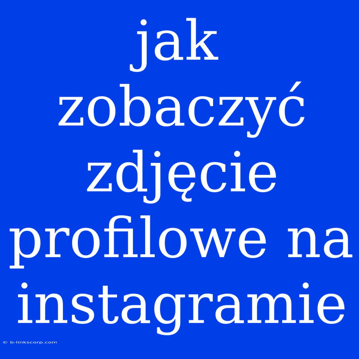 Jak Zobaczyć Zdjęcie Profilowe Na Instagramie