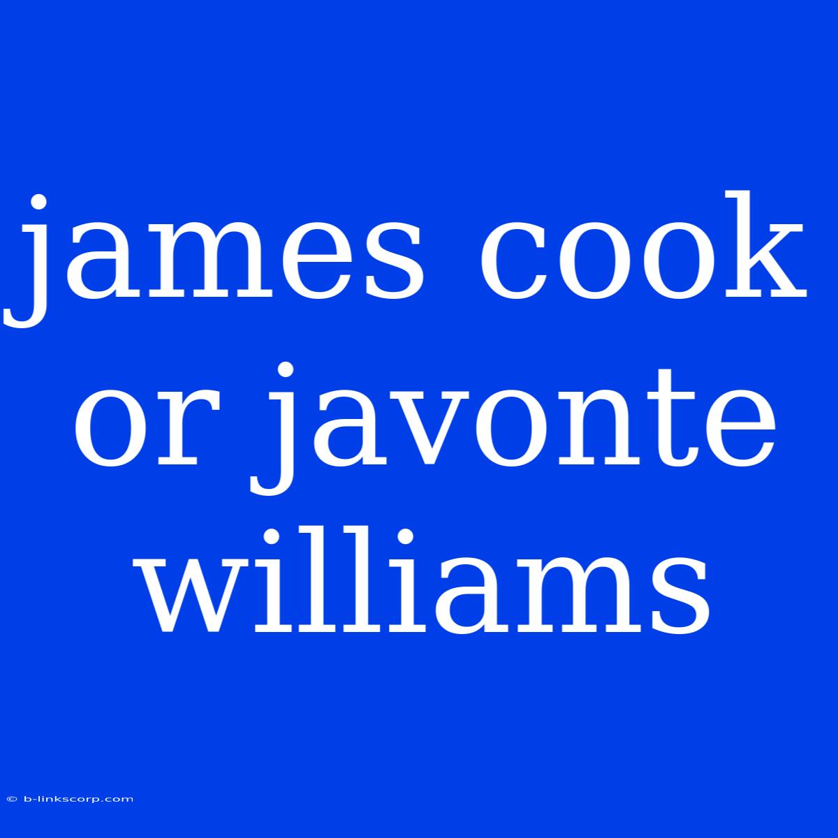 James Cook Or Javonte Williams