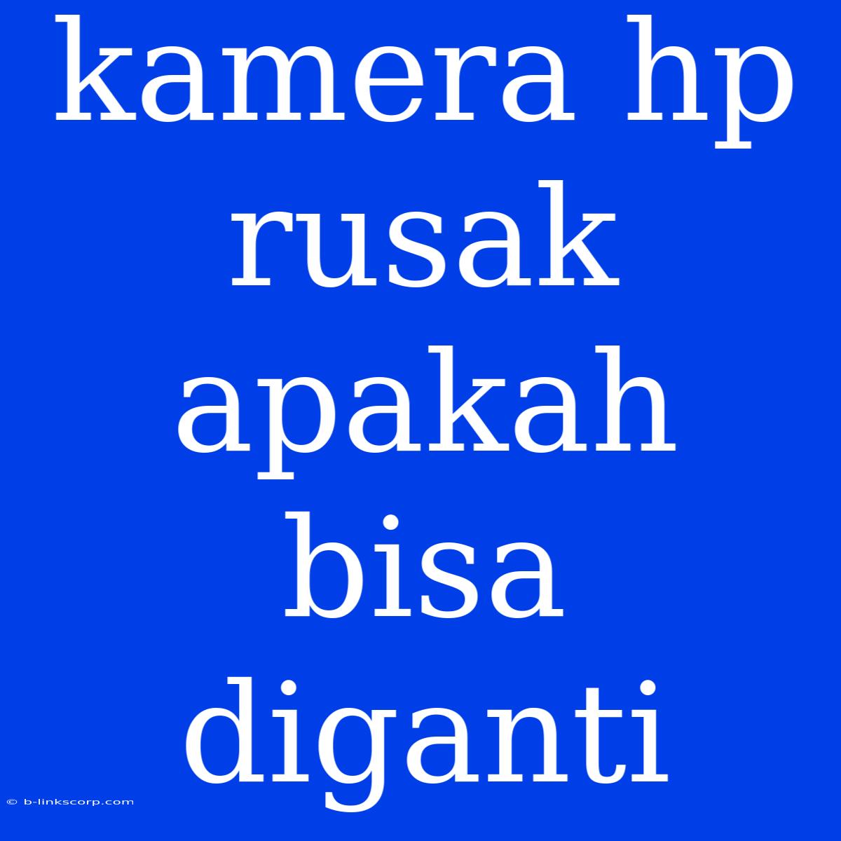 Kamera Hp Rusak Apakah Bisa Diganti