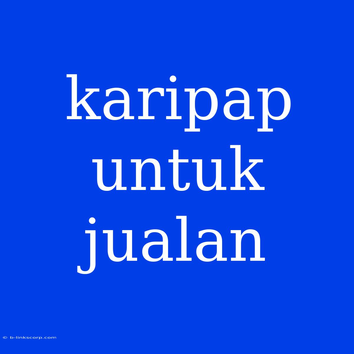 Karipap Untuk Jualan