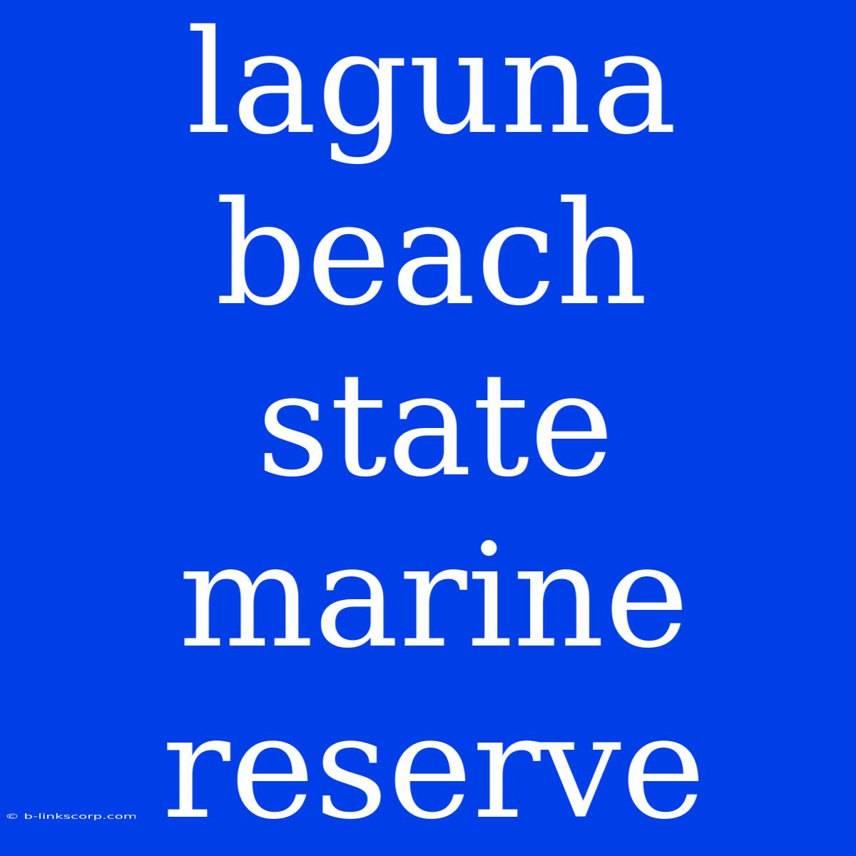 Laguna Beach State Marine Reserve