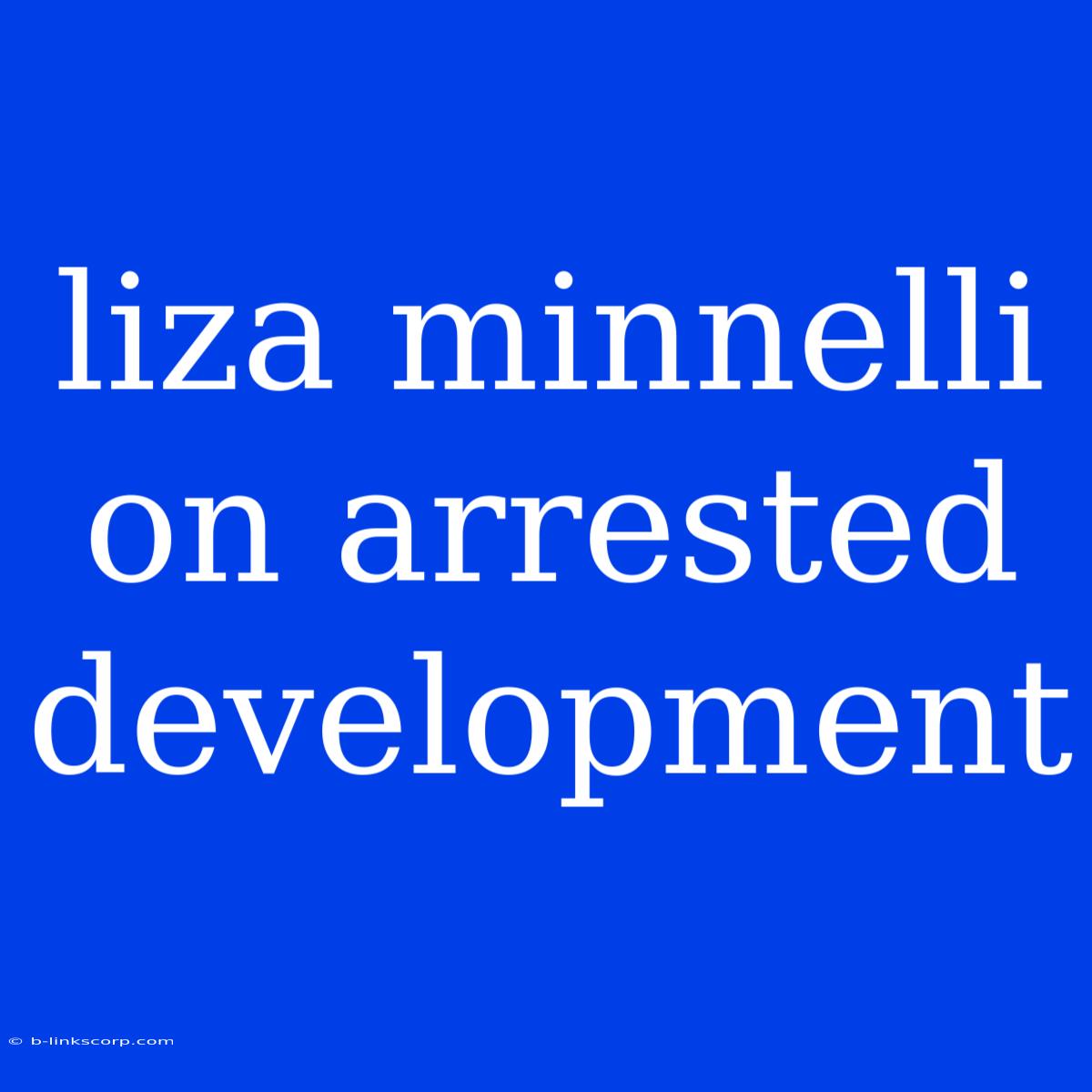 Liza Minnelli On Arrested Development