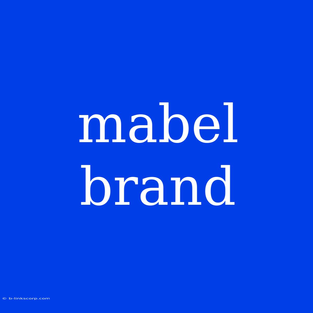 Mabel Brand