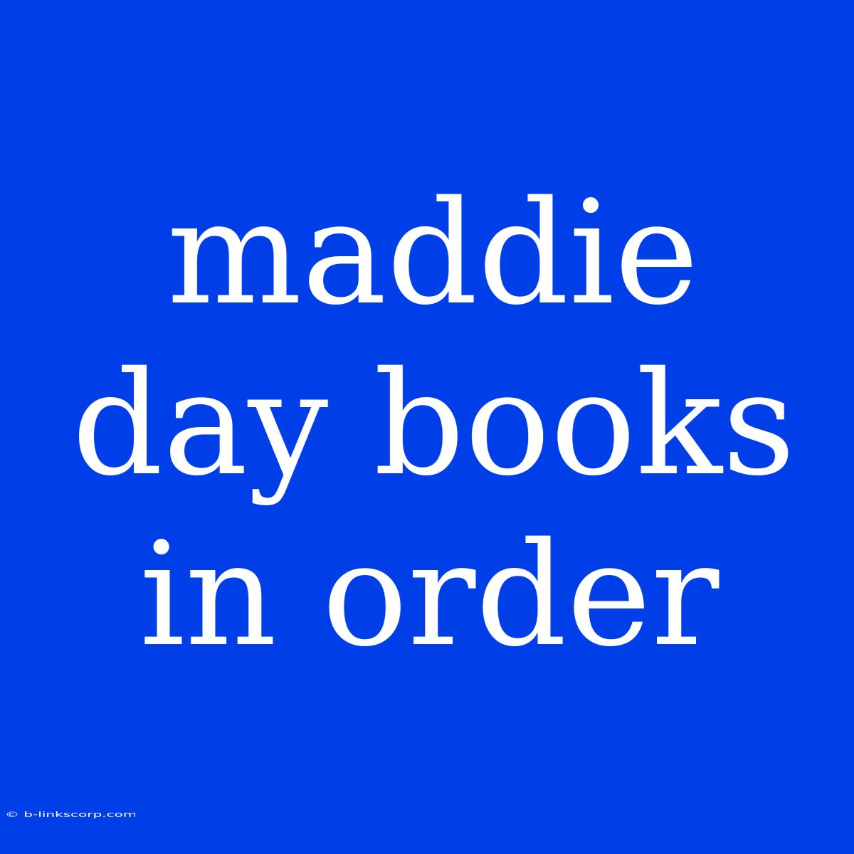 Maddie Day Books In Order