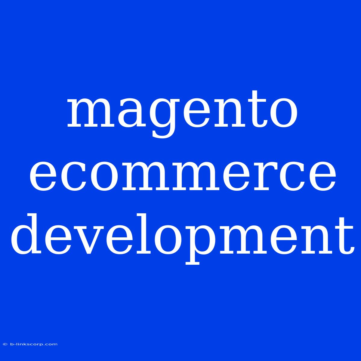 Magento Ecommerce Development