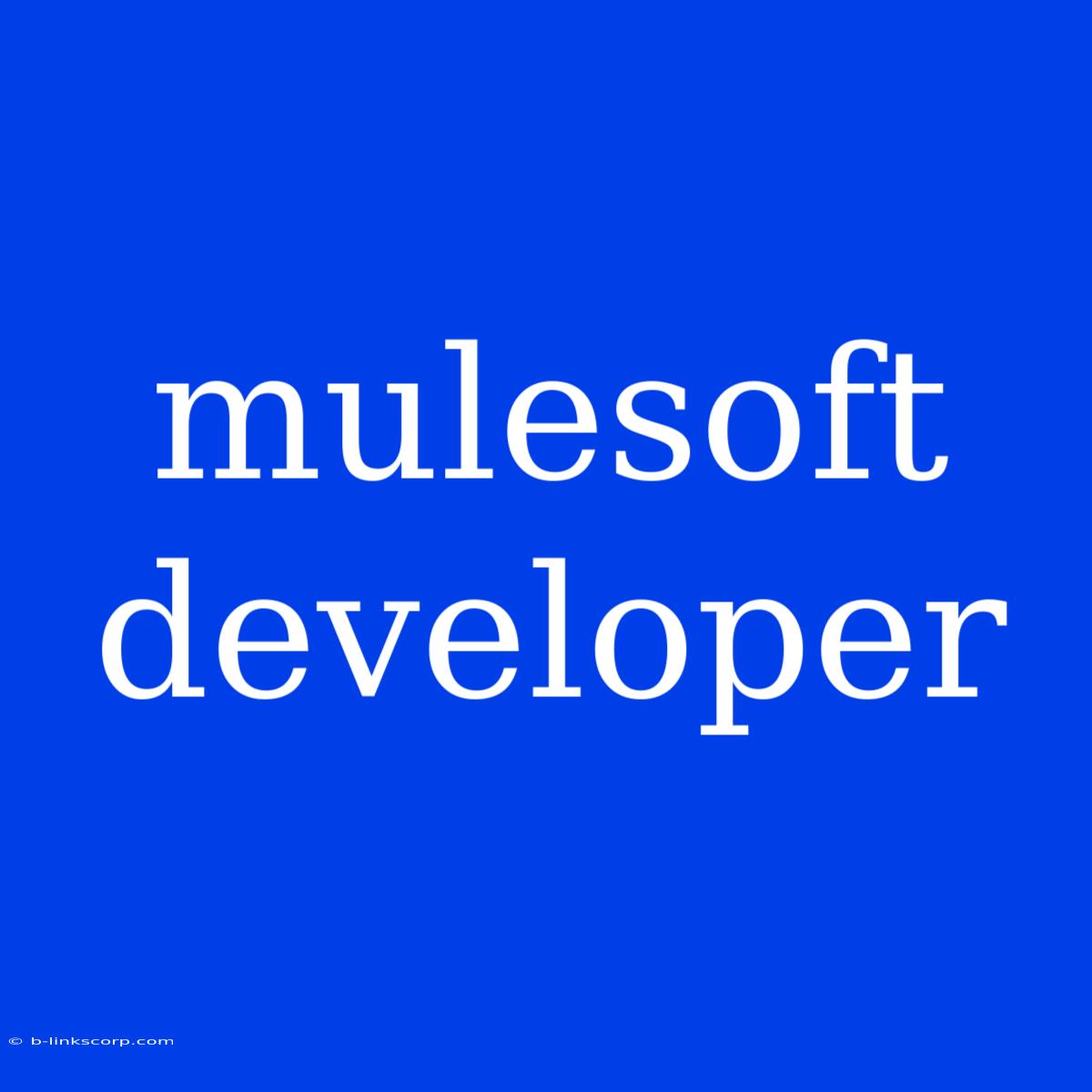 Mulesoft Developer