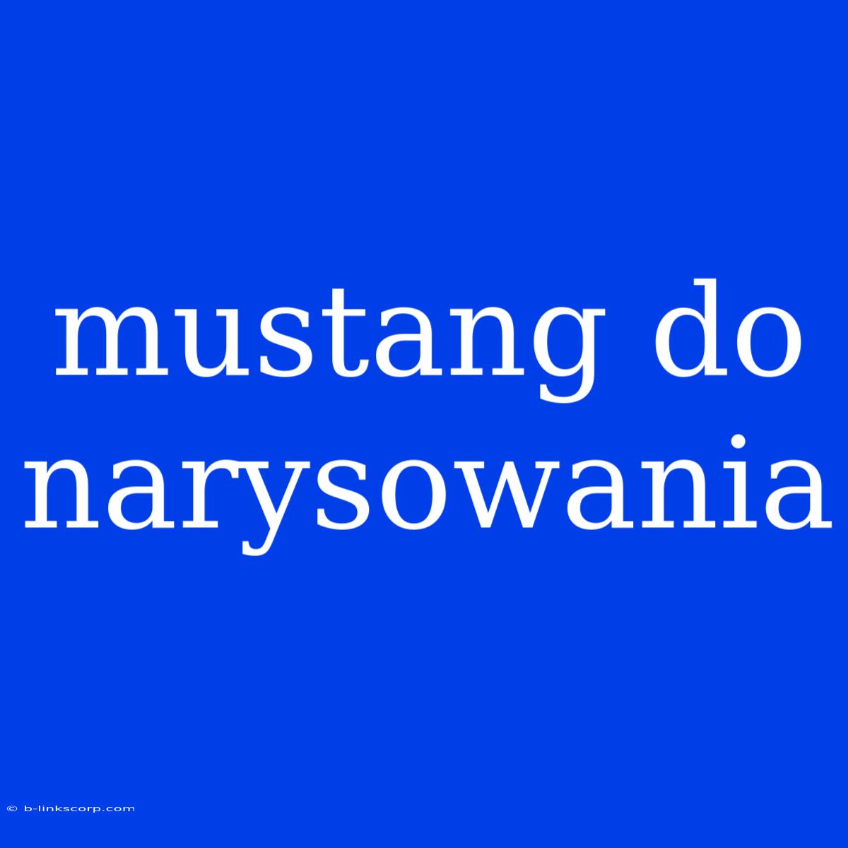 Mustang Do Narysowania