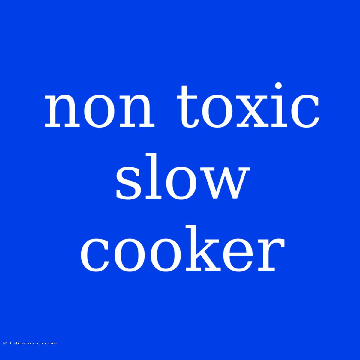 Non Toxic Slow Cooker