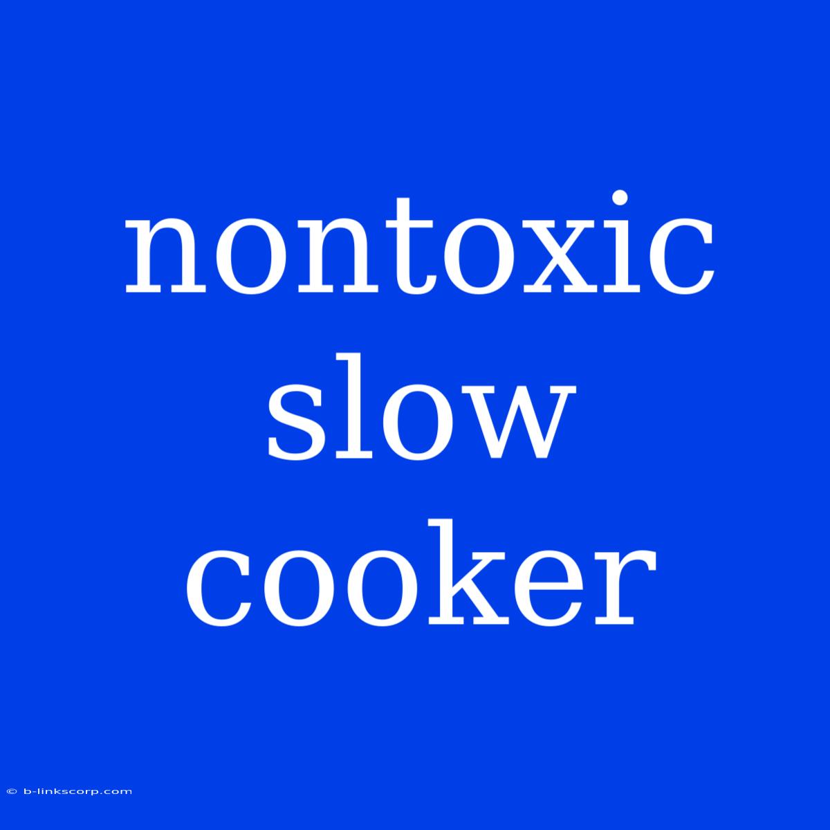 Nontoxic Slow Cooker