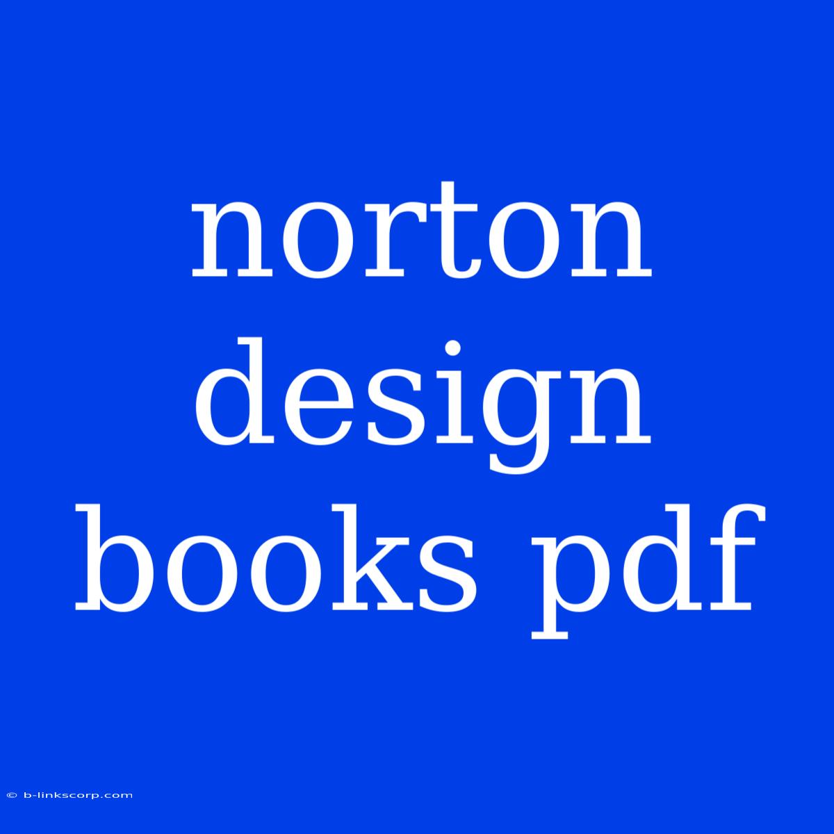 Norton Design Books Pdf