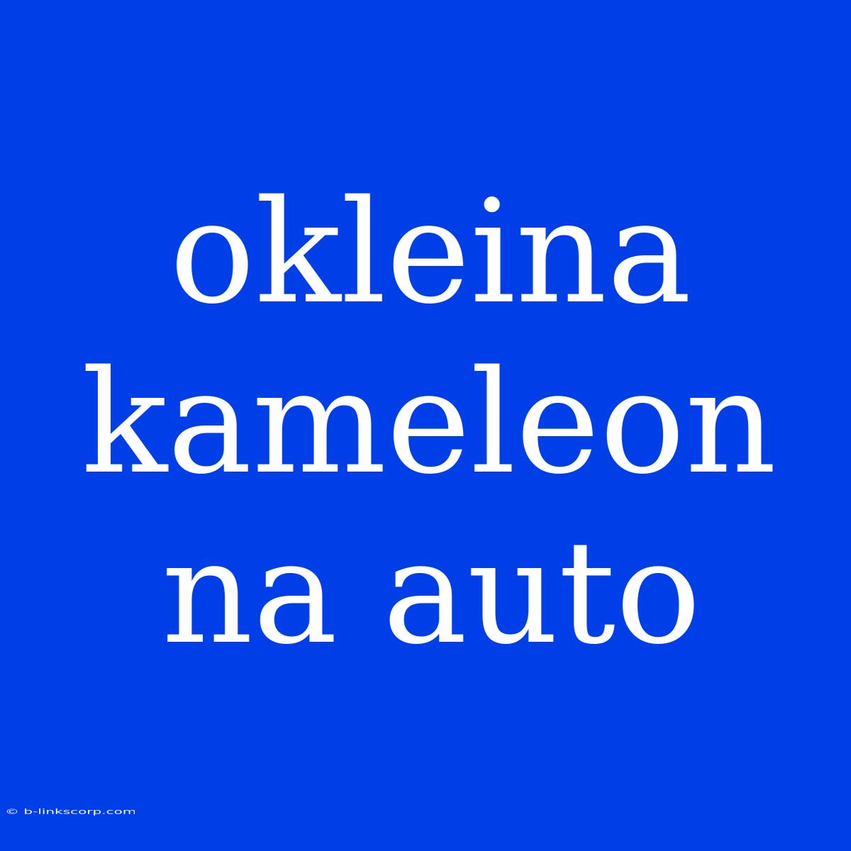 Okleina Kameleon Na Auto