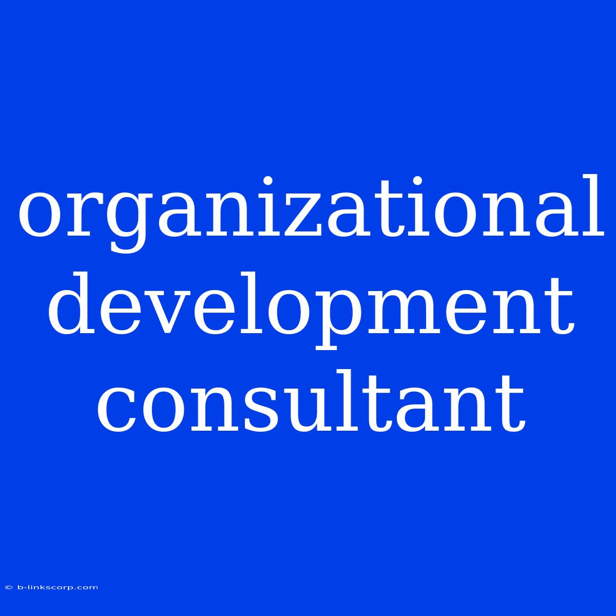 Organizational Development Consultant