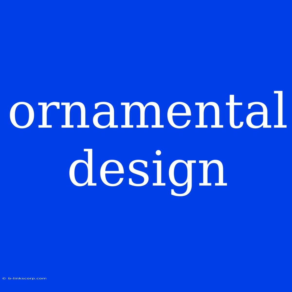 Ornamental Design