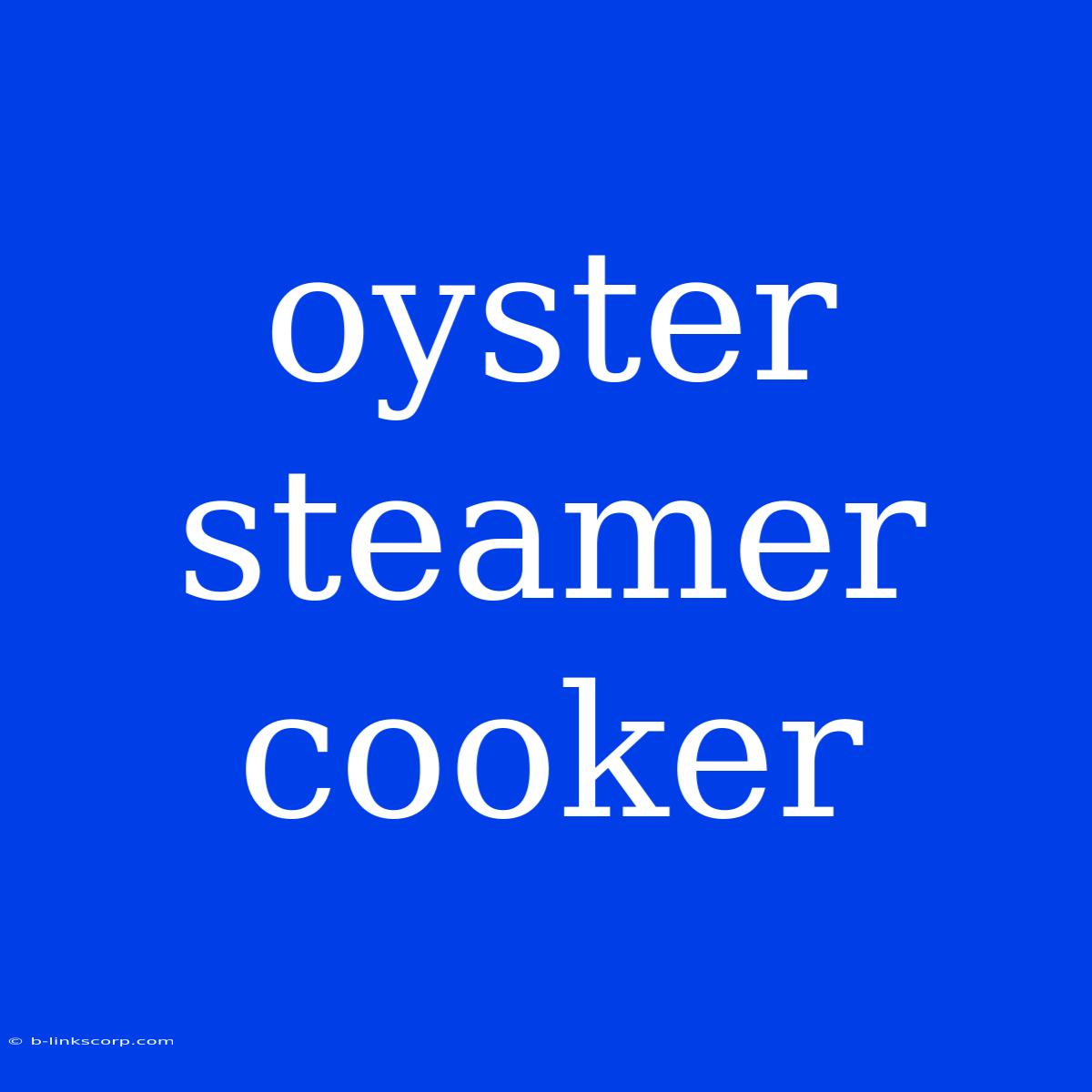 Oyster Steamer Cooker