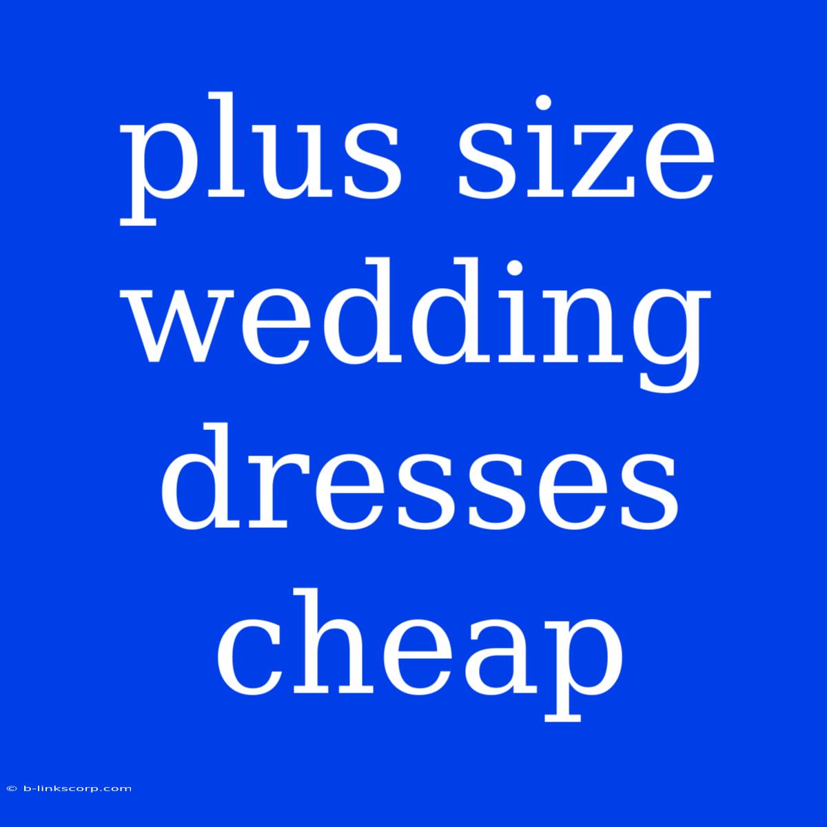 Plus Size Wedding Dresses Cheap