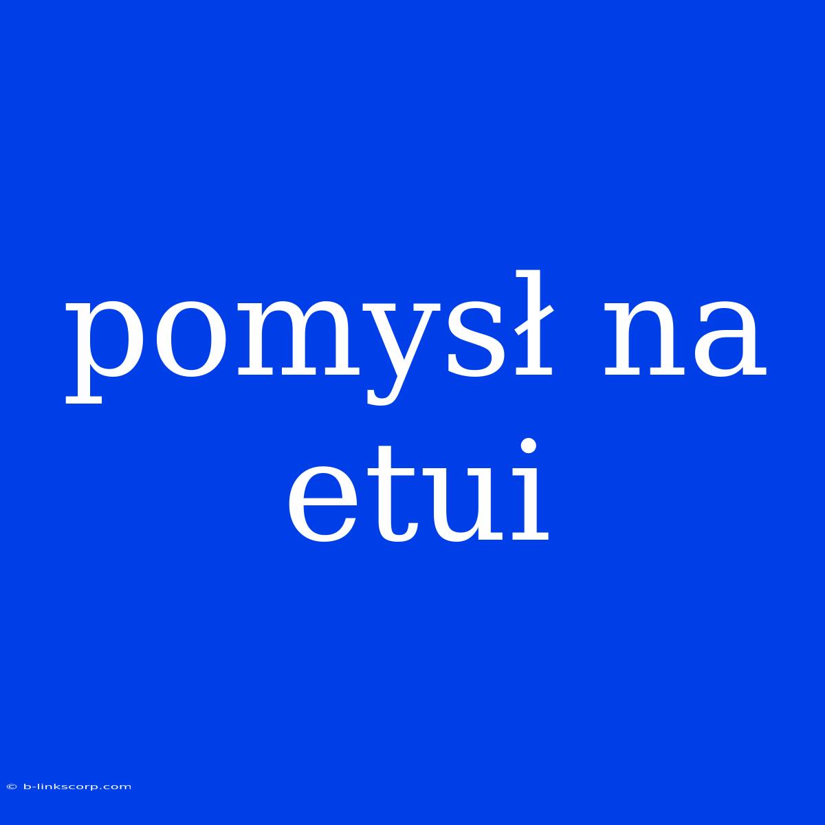 Pomysł Na Etui