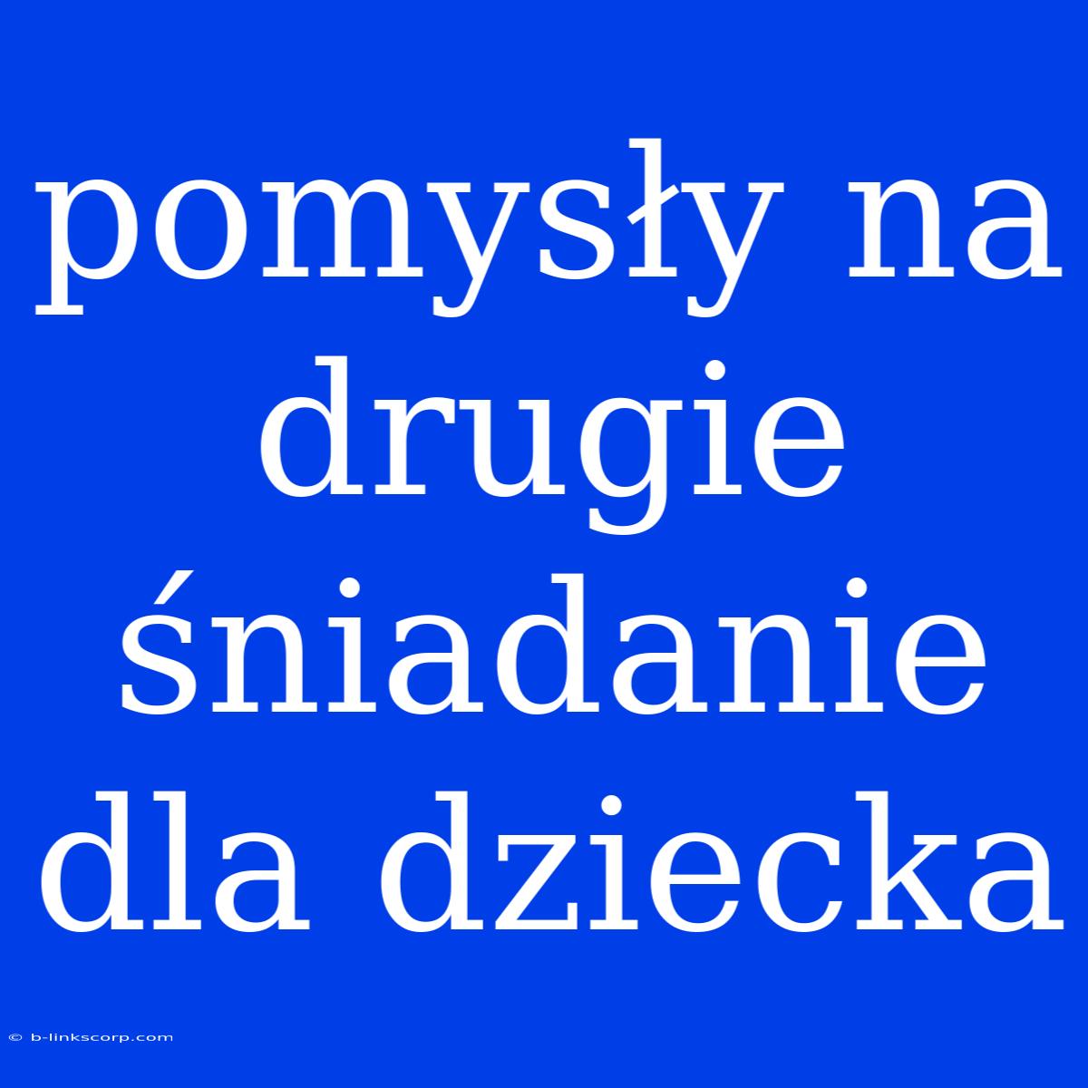 Pomysły Na Drugie Śniadanie Dla Dziecka