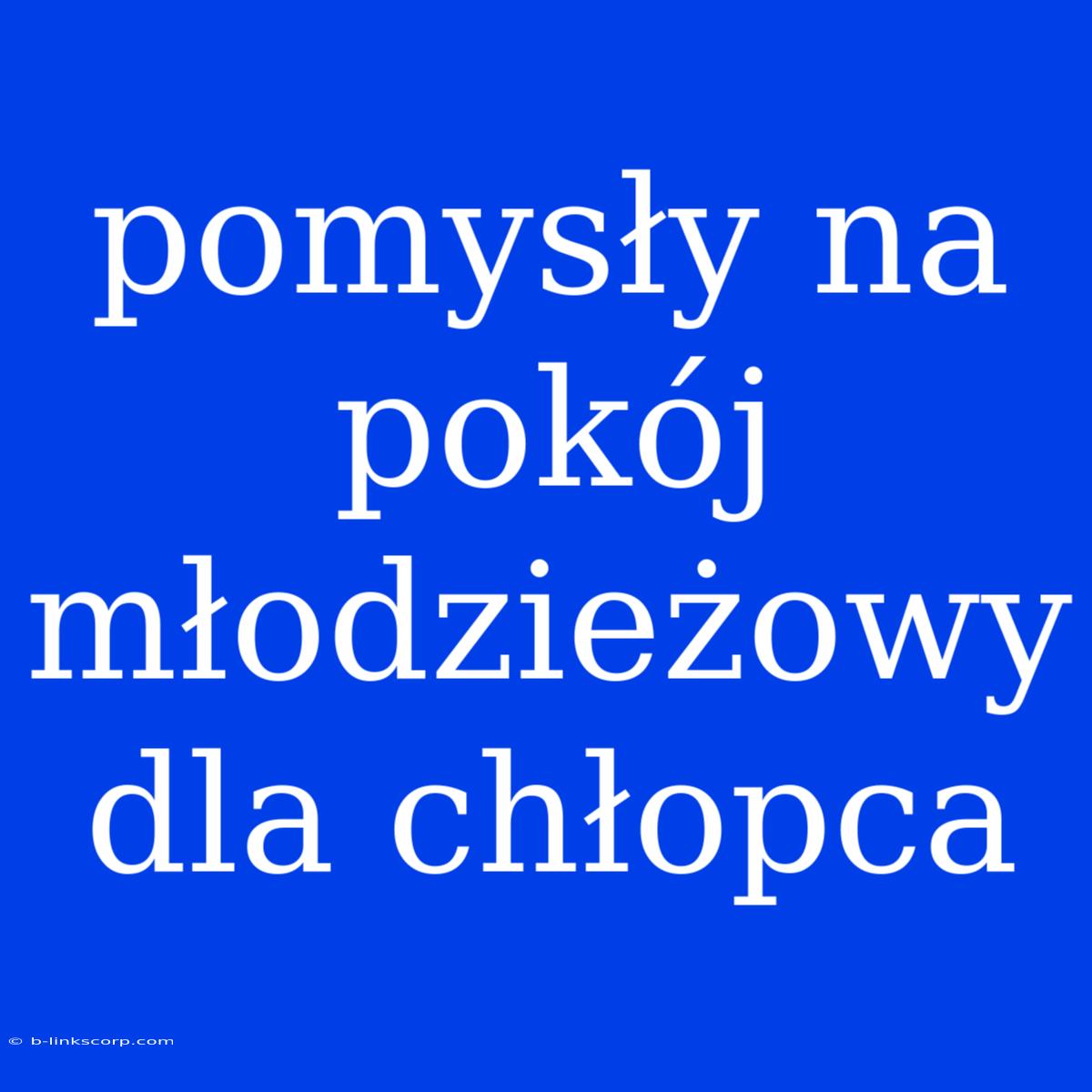 Pomysły Na Pokój Młodzieżowy Dla Chłopca