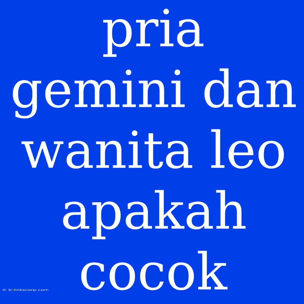 Pria Gemini Dan Wanita Leo Apakah Cocok