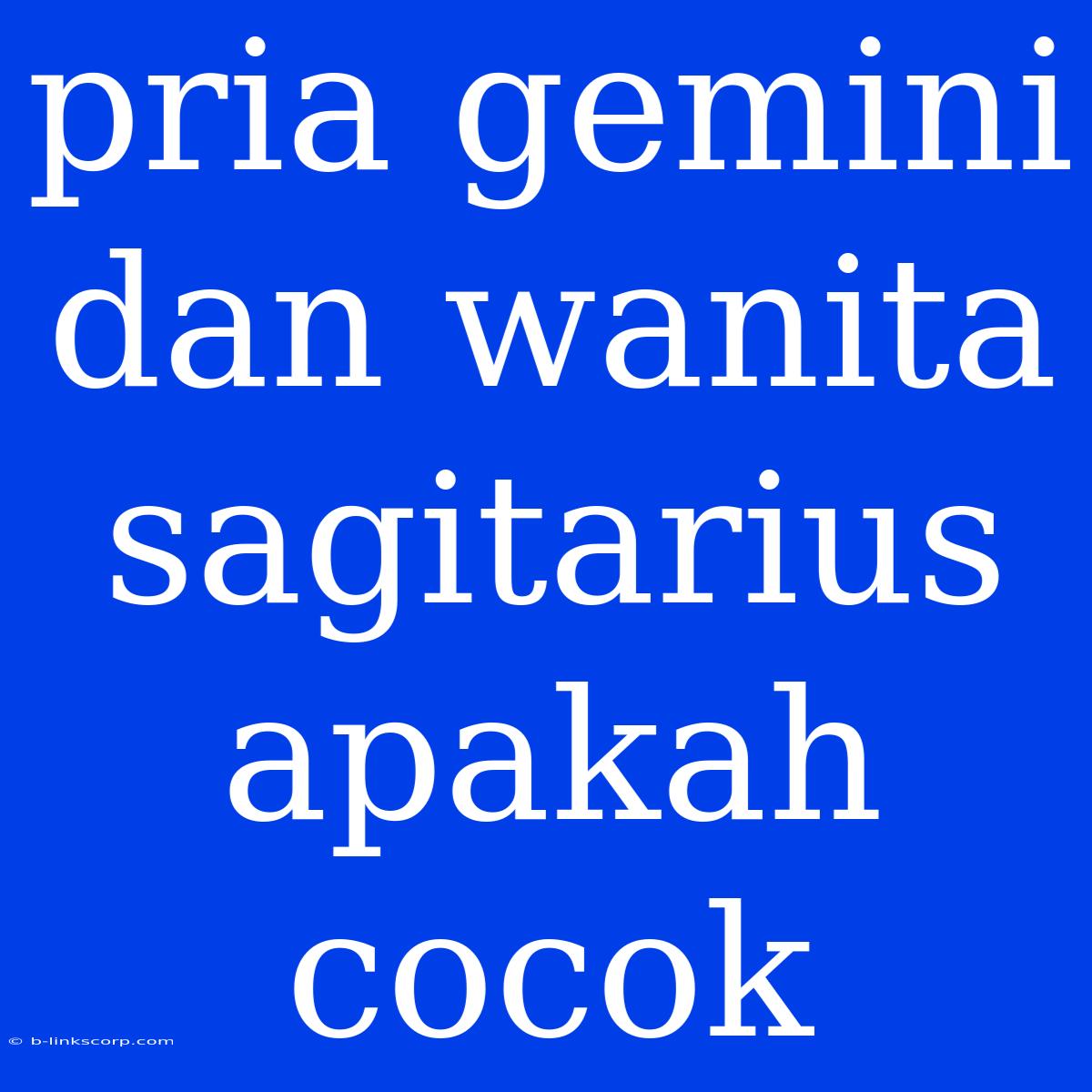 Pria Gemini Dan Wanita Sagitarius Apakah Cocok