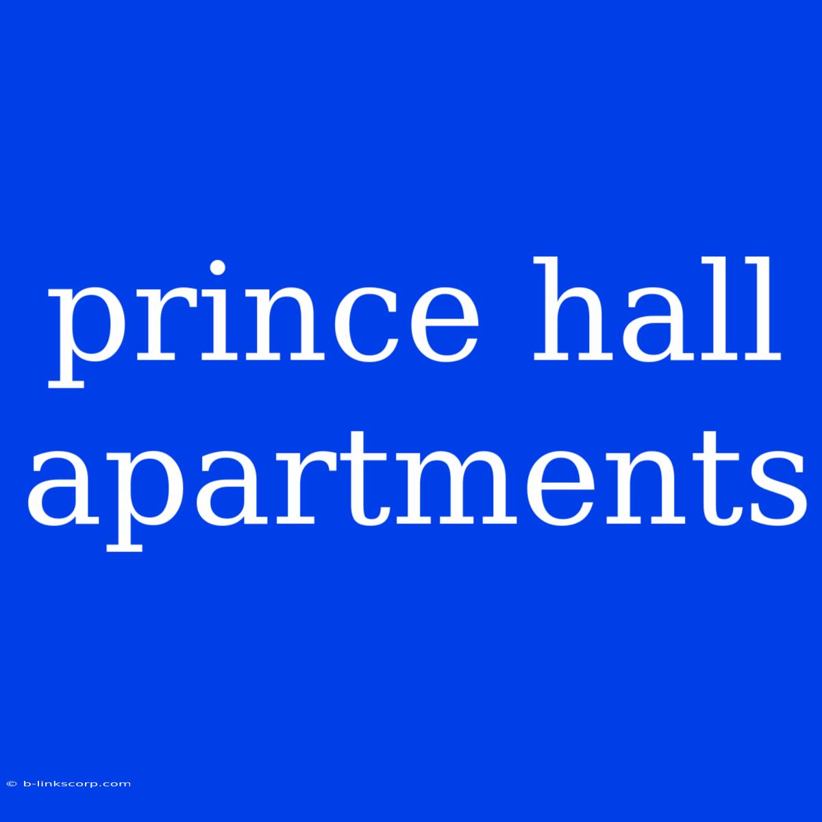 Prince Hall Apartments