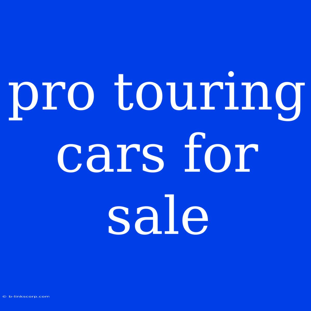 Pro Touring Cars For Sale