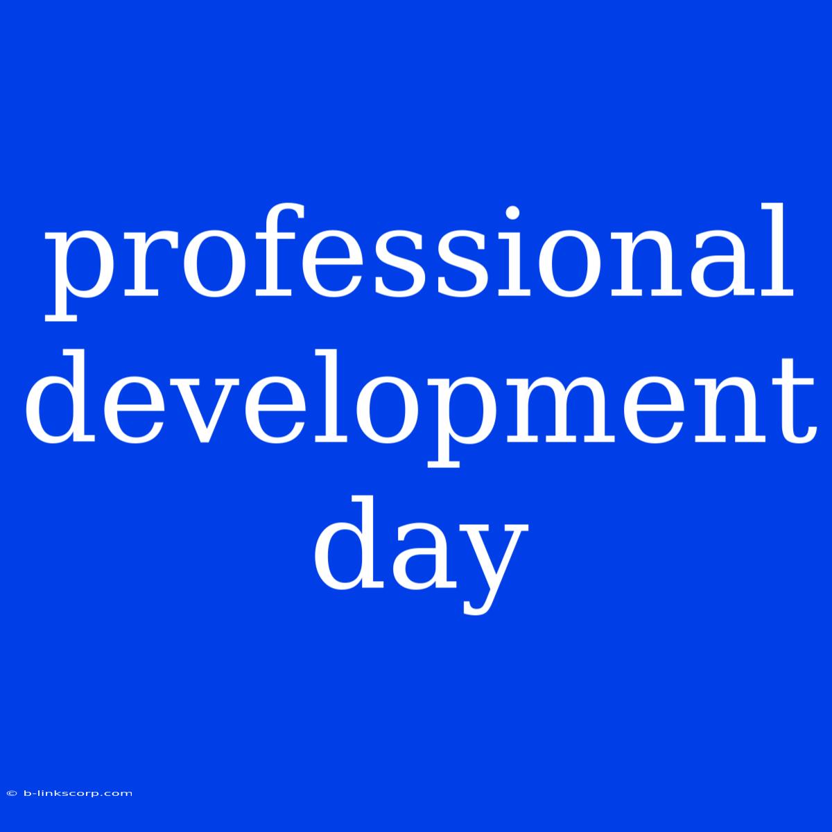 Professional Development Day