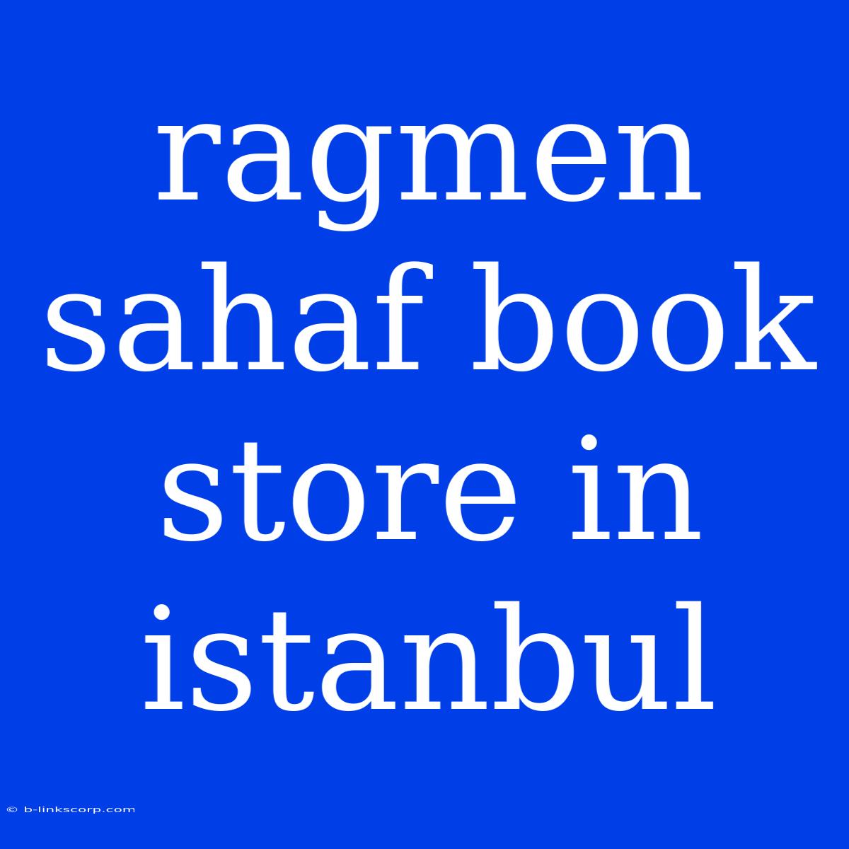 Ragmen Sahaf Book Store In Istanbul