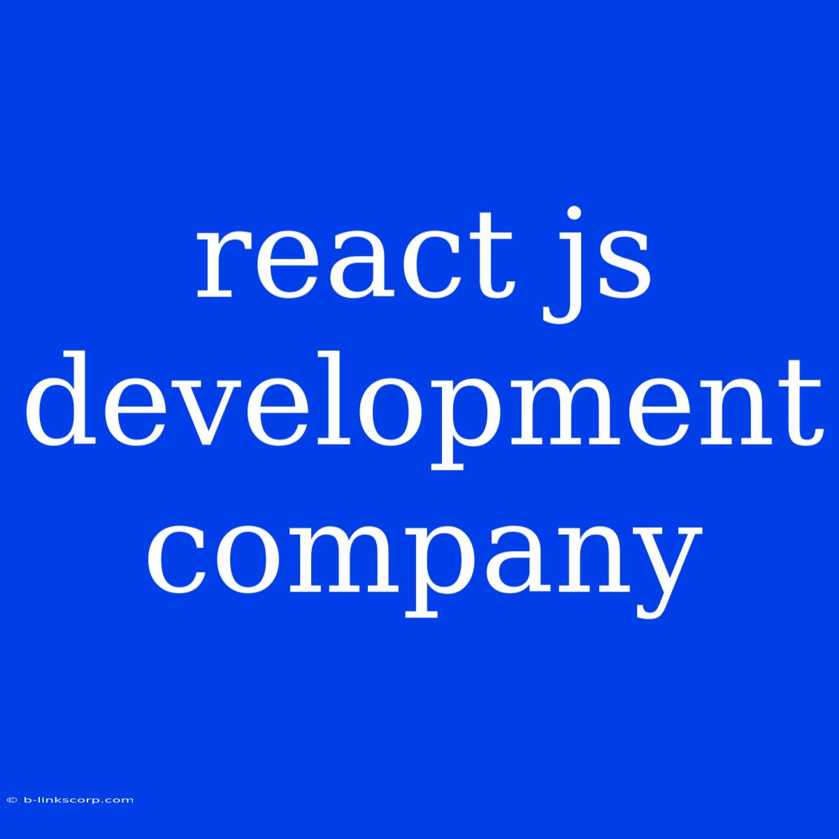 React Js Development Company