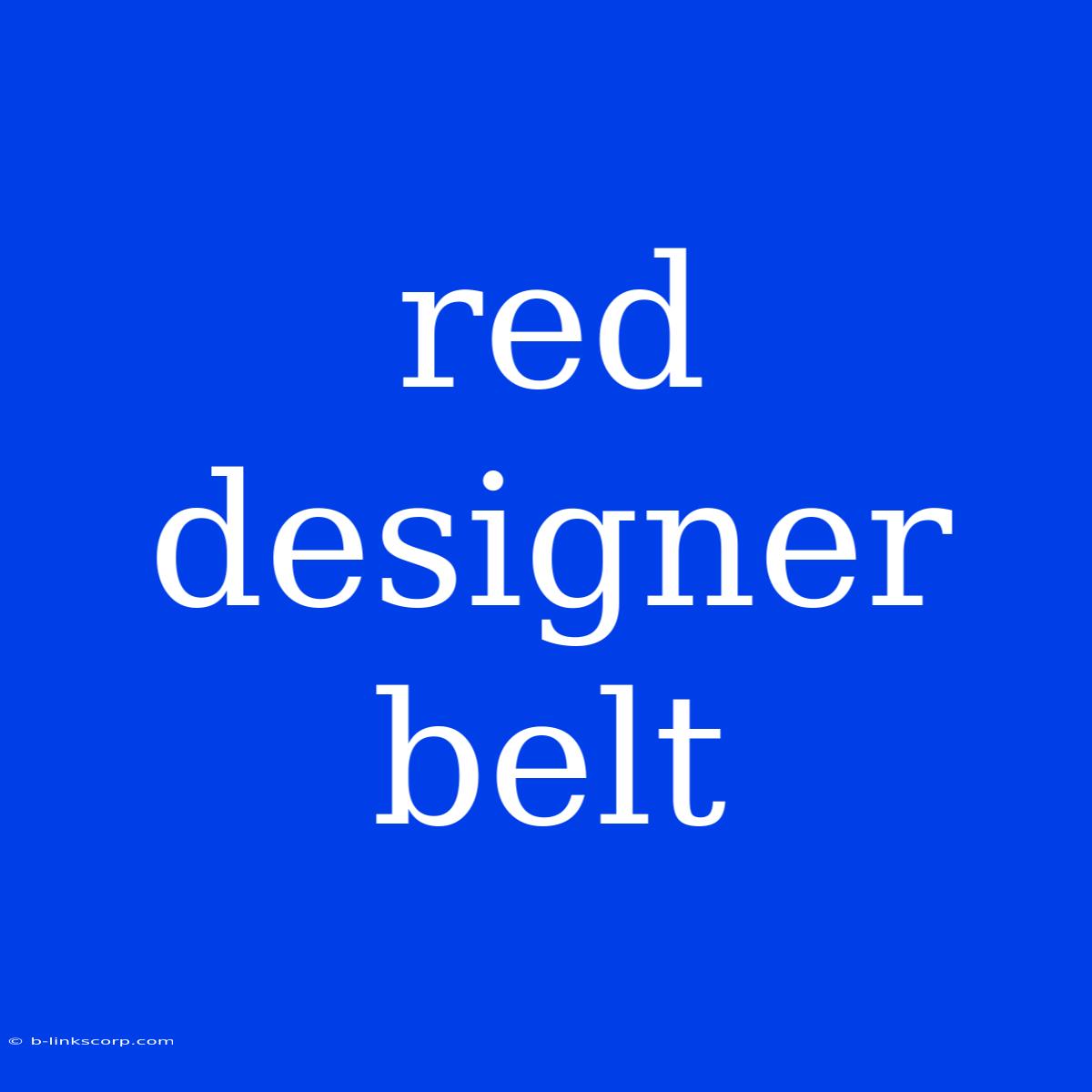 Red Designer Belt