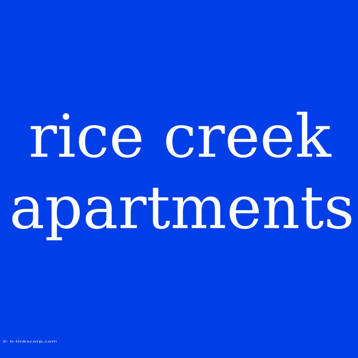 Rice Creek Apartments