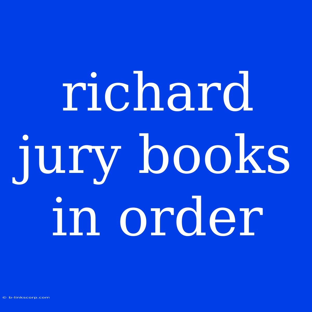 Richard Jury Books In Order