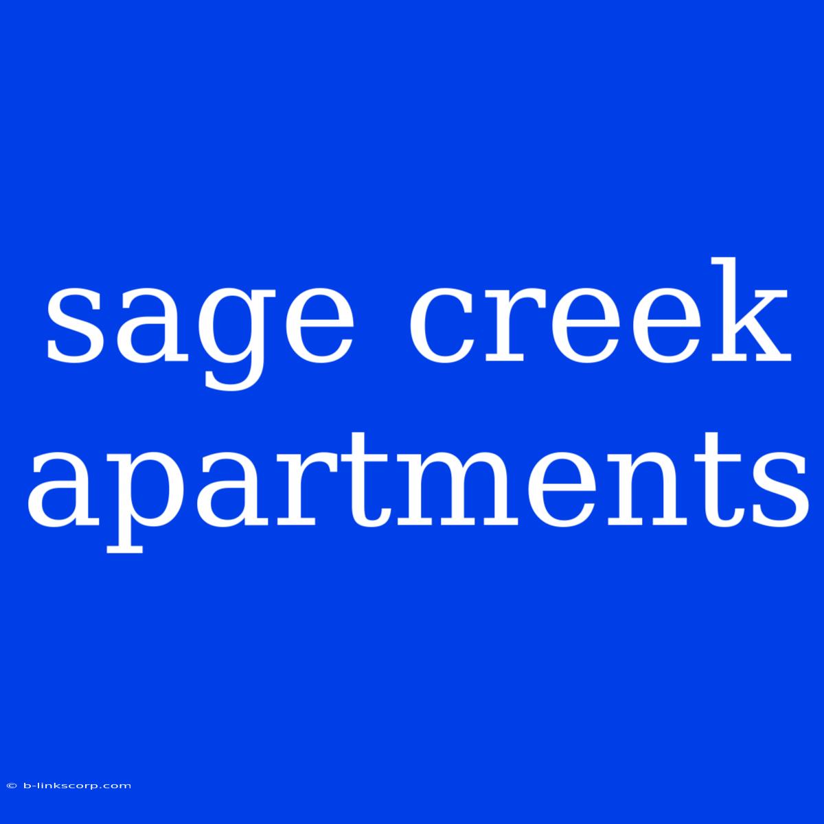 Sage Creek Apartments